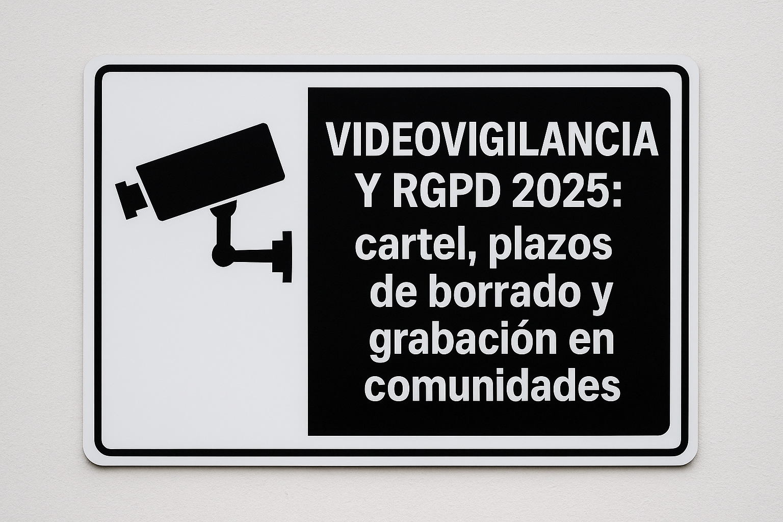 Videovigilancia RGPD 2025: cartel, plazos de borrado y grabación en comunidades