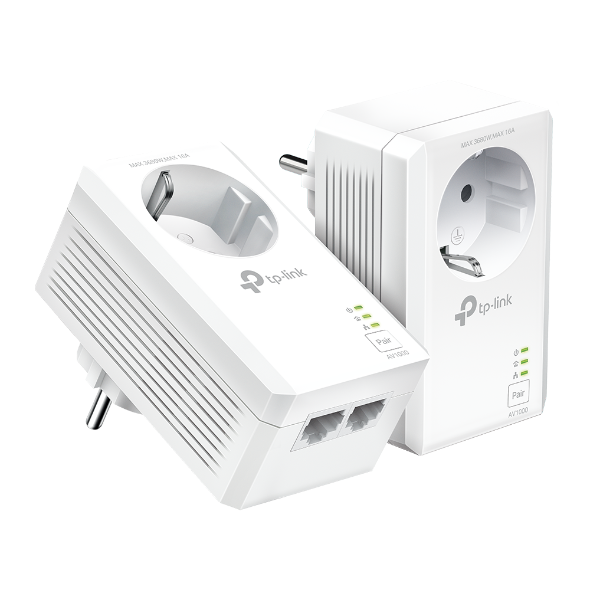 Imagen de TP-Link Adaptador Powerline TL-PA7027P KIT 1000 Mbps 2 Puertos Gigabit Enchufe Integrado