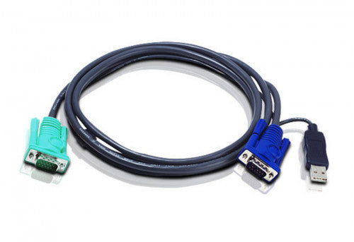 Aten 2L5201U cable para video, teclado y ratón (kvm) 1,2 m Negro