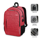 SUBBLIM Mochila para Portátil Urban Lock Backpack 16" Red - imagen 2