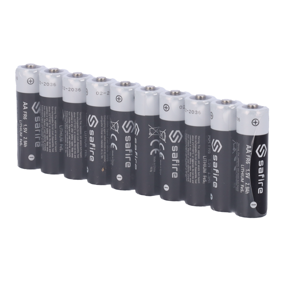 MARCA BLANCA 10XBATT-AA-FR06 - Pack de 10x pilas AA / FR6 / FR14505 / 15LF - Safire - Litio Li-FeS2 no recargable - Tensión 1.5V - Capacidad nominal 3000mAh - Precio por pack. Venta en packs de 10ud - imagen 1