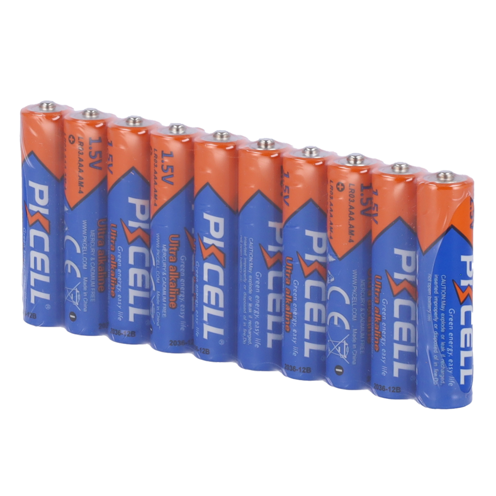BLANCA 10XCELL-LR03-ALKALINE - Pack 10x Pila LR03 / AAA - PKCELL - Alcalina Zn-MnO2 no recargable - Tensión 1.5V - Capacidad nominal 650mAh - Precio por pack. Venta en packs de 10ud - imagen 1