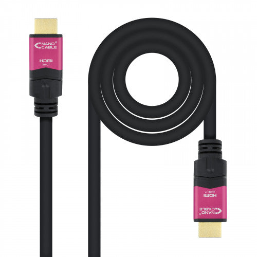 Nanocable 10.15.3715 cable HDMI 15 m HDMI tipo A (Estándar) Negro, Rosa - imagen 1
