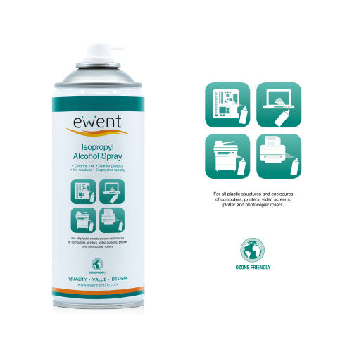 Ewent EW5611 kit de limpieza para computadora Espray para limpieza de equipos Universal 400 ml - imagen 2