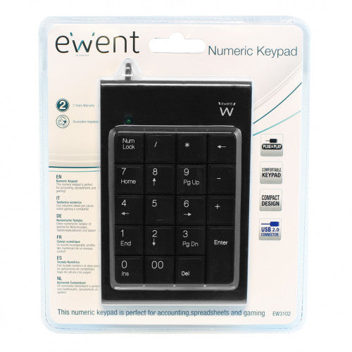 Ewent EW3102 teclado numérico USB PC/servidor Negro - imagen 2