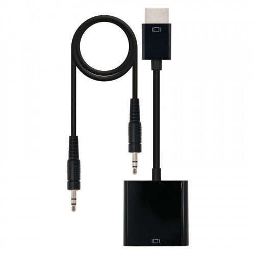 Nanocable CONVERSOR HDMI A SVGA+AUDIO, HDMI/M-SVGA/H+3.5/H, NEGRO, 10 CM+1.0 M - imagen 1