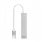Nanocable Conversor USB 3.0 a Ethernet Gigabit + 3xUSB 3.0, Plata, 15 cm - imagen 1