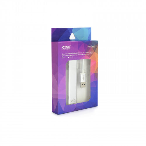 Nanocable Conversor USB 3.0 a Ethernet Gigabit + 3xUSB 3.0, Plata, 15 cm - imagen 3