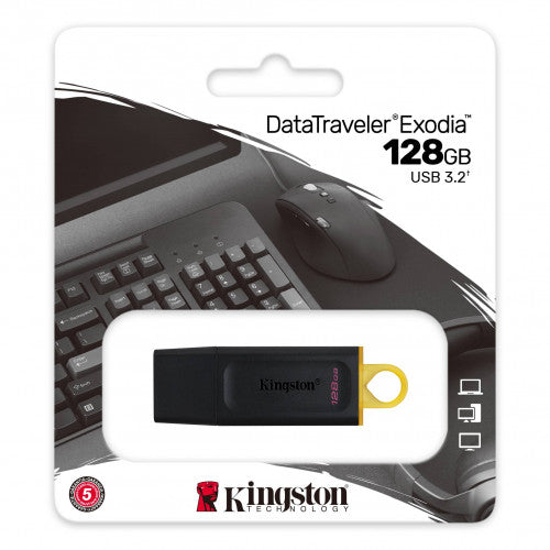 Kingston Technology DataTraveler Exodia unidad flash USB 128 GB USB tipo A 3.2 Gen 1 (3.1 Gen 1) Negro - imagen 3