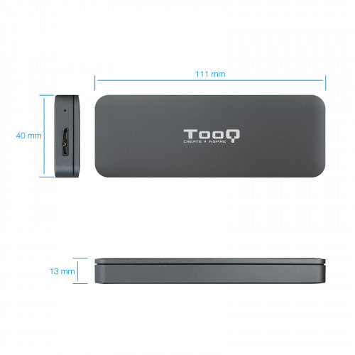 TooQ TQE-2281G caja para disco duro externo M.2 Caja externa para unidad de estado sólido (SSD) Gris - imagen 3