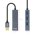 Nanocable USB 3.0 4xUSB3.0. USB-A/M-USB 3.0/H, Gris, 10 cm - imagen 2