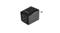 TACENS ANIMA AUSB1 USB CHARGER, 2x USB PORTS, 2.1A ULTRAFAST CHARGE, LIGHWEIGT AND COMPACT SIZE DESIGN, EU CONNECTOR, BLACK/WHITE DESIGN - imagen 1