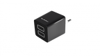 TACENS ANIMA AUSB1 USB CHARGER, 2x USB PORTS, 2.1A ULTRAFAST CHARGE, LIGHWEIGT AND COMPACT SIZE DESIGN, EU CONNECTOR, BLACK/WHITE DESIGN - imagen 1