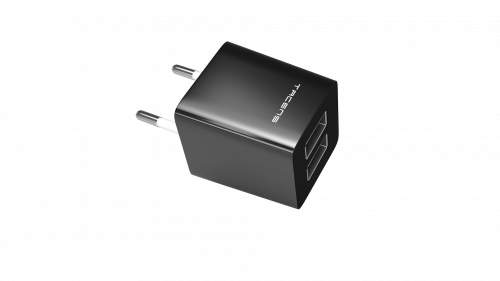 TACENS ANIMA AUSB1 USB CHARGER, 2x USB PORTS, 2.1A ULTRAFAST CHARGE, LIGHWEIGT AND COMPACT SIZE DESIGN, EU CONNECTOR, BLACK/WHITE DESIGN - imagen 2