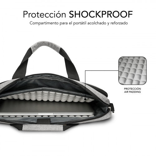 SUBBLIM Maletín Ordenador Air Padding Laptop bag 15,6" Grey - imagen 3