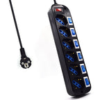 Ewent EW3851 limitador de tensión Negro 6 salidas AC 220 V 1,5 m - imagen 1