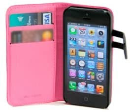 Varios FUNDA WAZZABEE PARA IPHONE 5 POLIPIEL, MARCO INTERIOR PLASTICO, CIERRE MAGNETICO, ROSA (WB-M30WP-PK)