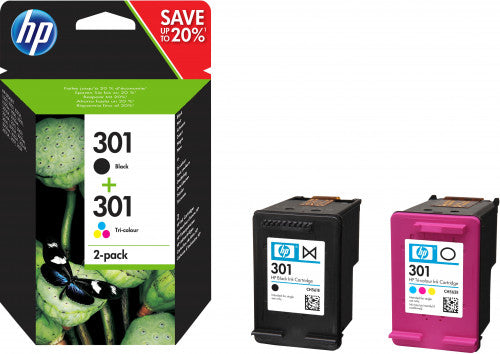 HP TINTA HP NEGRO HP301 PACK (NEGRO/TRICOLOR) N9J72AE