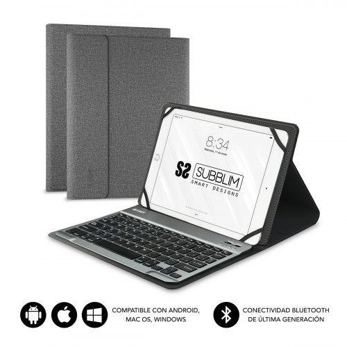 SUBBLIM Funda con Teclado KEYTAB PRO BLUETOOTH 10,1" Grey - imagen 1