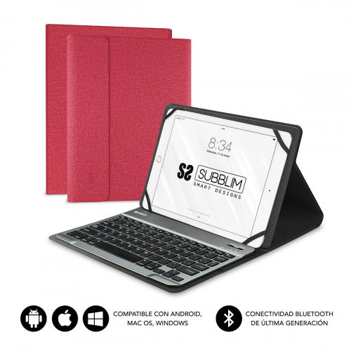 SUBBLIM Funda con Teclado KEYTAB PRO BLUETOOTH 10,1" Red - imagen 1