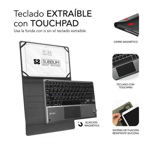 SUBBLIM Funda con Teclado KEYTAB PRO BLUETOOTH 10,1" TOUCHPAD Black - imagen 3