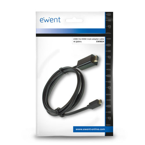 Ewent EW9824 adaptador de cable de vídeo 2 m USB Tipo C HDMI tipo A (Estándar) Negro - imagen 3