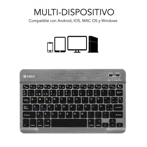 SUBBLIM Teclado Bluetooth Smart BT Keyboard Grey - imagen 2