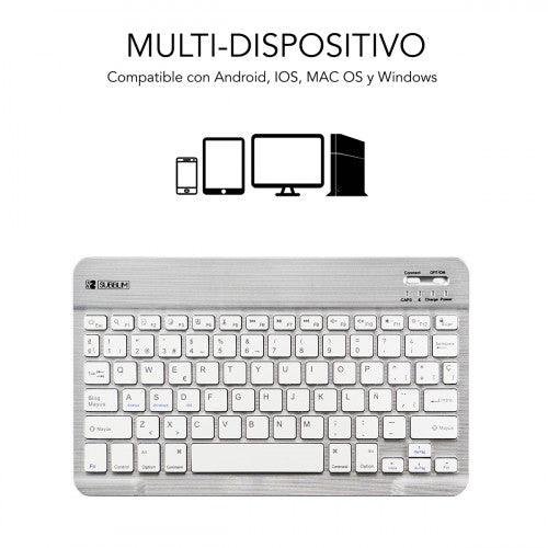 SUBBLIM Teclado Bluetooth Smart BT Keyboard Silver - imagen 2
