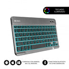 SUBBLIM Teclado Retroiluminado Bluetooth Smart Backlit BT Keyboard Grey - imagen 1