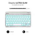 SUBBLIM Teclado Retroiluminado Bluetooth Smart Backlit BT Keyboard Silver - imagen 3