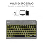 SUBBLIM Teclado Retroiluminado Bluetooth Smart Backlit BT Keyboard Grey - imagen 2
