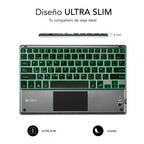 SUBBLIM Teclado Bluetooth Smart Backlit BT Keyboard Touchpad Grey - imagen 3