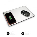 SUBBLIM Alfombrilla con cargador Inalámbrico Mousepad Wireless Charger Aluminum Silver 10W - imagen 1