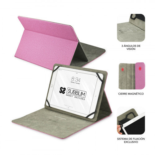 SUBBLIM Funda Tablet Clever Stand Tablet Case 10,1" Pink - imagen 2