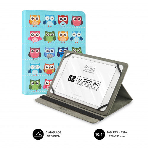 SUBBLIM Funda Tablet Universal TRENDY CASE OWLS 10.1" - imagen 1