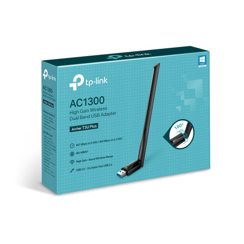 TP-Link Adaptador Wi-Fi USB Archer T3U Plus AC1300 Doble Banda USB 3.0 Antena Externa - imagen 3
