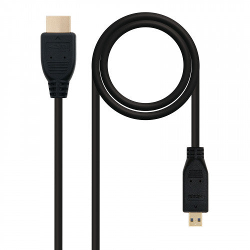 Nanocable HDMI, 0.8m cable HDMI 0,8 m HDMI tipo A (Estándar) HDMI tipo D (Micro) Negro - imagen 1