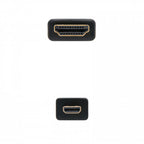 Nanocable HDMI, 0.8m cable HDMI 0,8 m HDMI tipo A (Estándar) HDMI tipo D (Micro) Negro - imagen 3