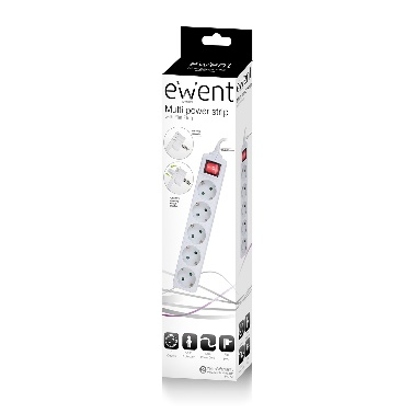 Ewent EW3955 base múltiple 1,5 m 5 salidas AC Interior Blanco - imagen 2
