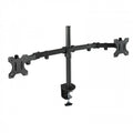 TooQ Soporte de Mesa Giratorio e Inclinable para 2 Pantallas (Monitor / TV Plasma / LCD / LED) 13” – 32”, de Dos Brazos, Negro - imagen 1
