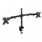 TooQ Soporte de Mesa Giratorio e Inclinable para 2 Pantallas (Monitor / TV Plasma / LCD / LED) 13” – 32”, de Dos Brazos, Negro - imagen 1