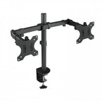 TooQ Soporte de Mesa Giratorio e Inclinable para 2 Pantallas (Monitor / TV Plasma / LCD / LED) 13” – 32”, de Dos Brazos, Negro - imagen 3