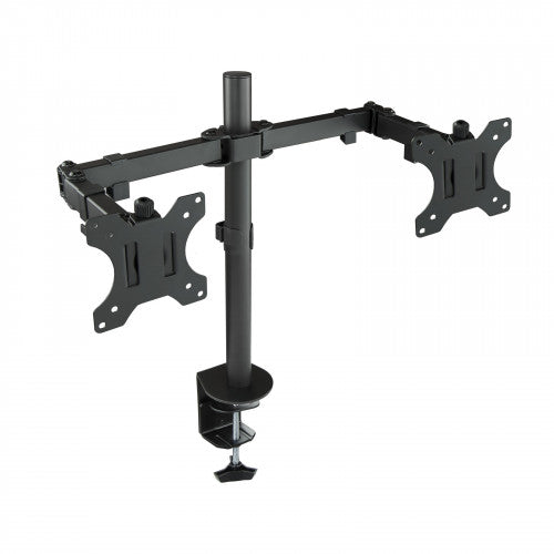 TooQ Soporte de Mesa Giratorio e Inclinable para 2 Pantallas (Monitor / TV Plasma / LCD / LED) 13” – 32”, de Dos Brazos, Negro - imagen 3
