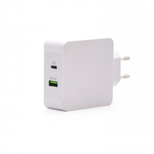 TooQ Cargador de Pared doble puerto USB-C PD + USB A QC3.0, 48W - imagen 1