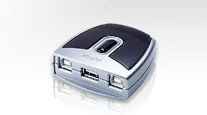 Imagen de Aten 2-Port USB 2.0 Peripheral Switch 480 Mbit/s Negro, Plata