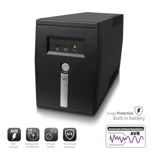 Ewent EW3946 sistema de alimentación ininterrumpida (UPS) Línea interactiva 600 VA 360 W 1 salidas AC - imagen 2