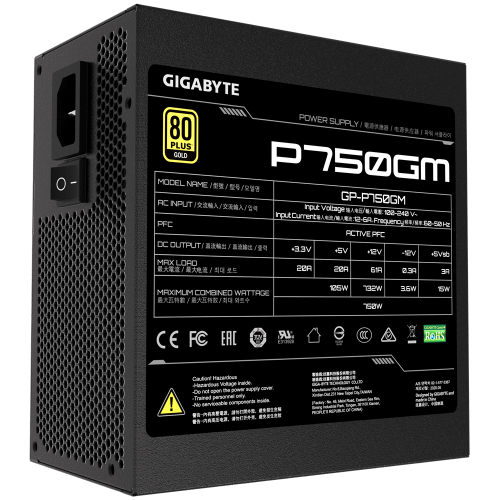Gigabyte P750GM unidad de fuente de alimentación 750 W 20+4 pin ATX ATX Negro - imagen 2