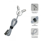 SUBBLIM Cargador Coche 2xUSB Dual Car Charger Alum 2.4A + Cable 3 in 1 Silver - imagen 2