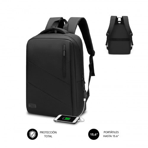 SUBBLIM City Backpack Mochila para portátil 15.6", Poliéster Oxford, Negra - imagen 1