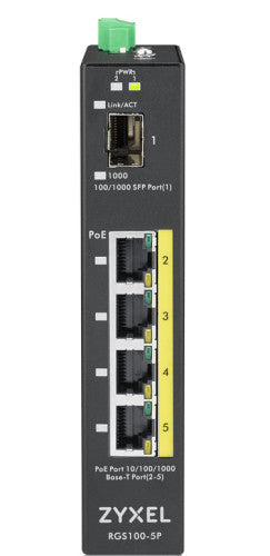 Zyxel RGS100-5P No administrado L2 Gigabit Ethernet (10/100/1000) Energía sobre Ethernet (PoE) Negro - imagen 3
